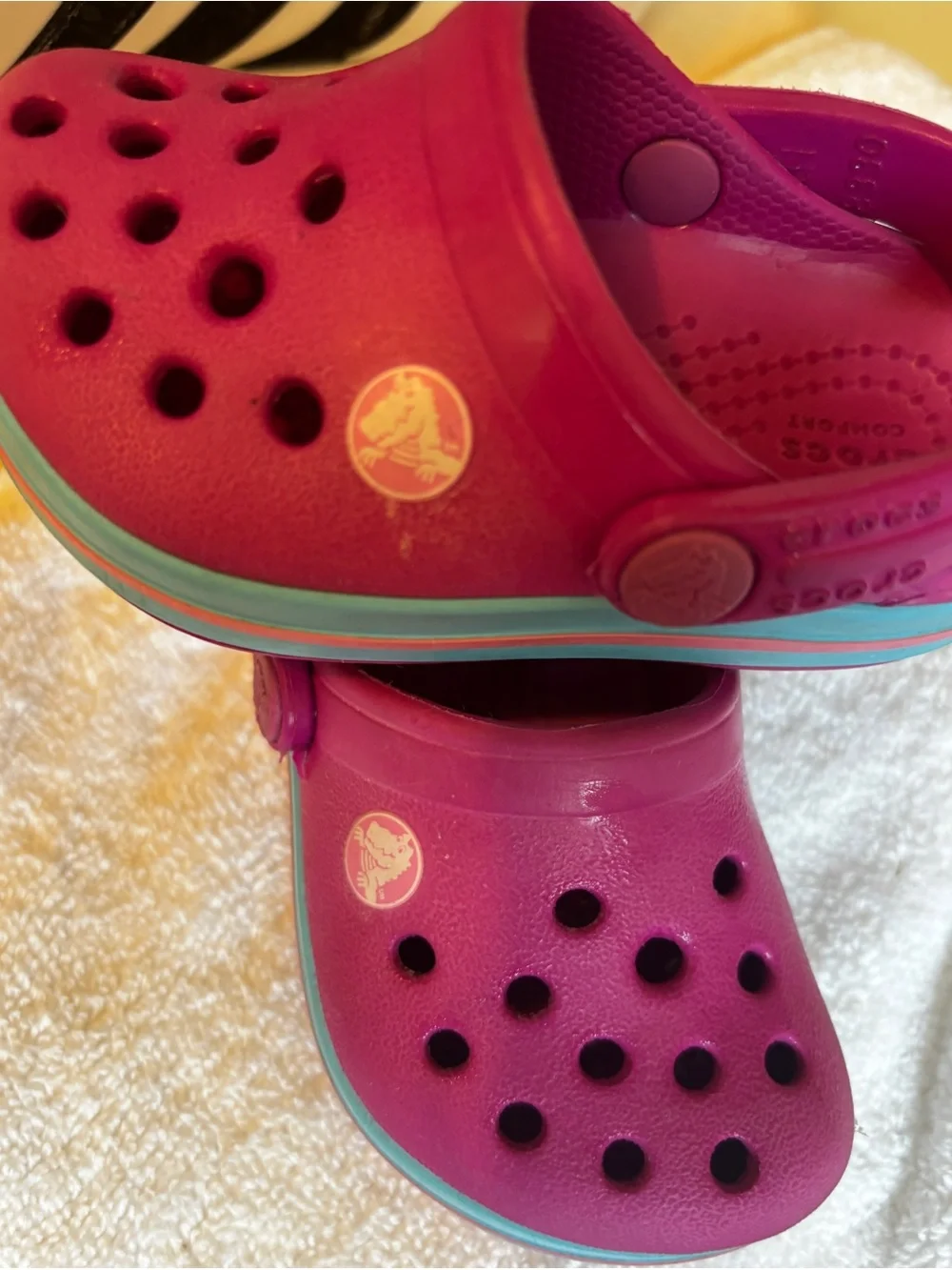Crocs Kids Bayaband Clog Pink Teal Blue Slip On Water Shoes Toddler Size C4 C5